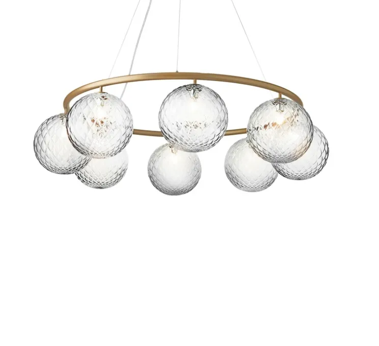 Lustre, Miira 8 Circular, Laiton, transparent, Ø100cm, H20cm - Nuura