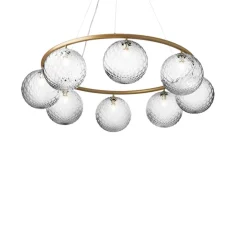 Lustre, Miira 8 Circular, Laiton, transparent, Ø100cm, H20cm - Nuura