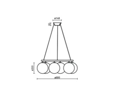 Lustre, Miira 6 Circular, noir, transparent, Ø80cm, H20cm - Nuura