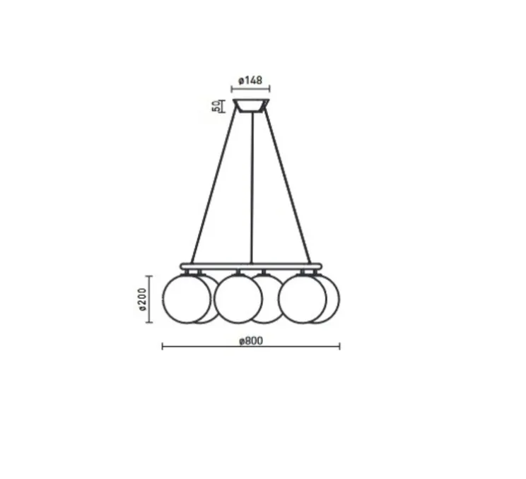 Lustre, Miira 6 Circular, noir, transparent, Ø80cm, H20cm - Nuura