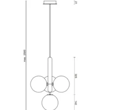 Lustre, Miira 4, noir, globe transparent, Ø38cm, H46,5cm - Nuura