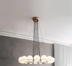 Lustre, Model 2109/16/20, champagne, Ø140cm, H160cm - Astep