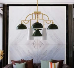 Lustre, Mya 8, Vert, blanc, Ø82cm, H78cm - MM Lampadari