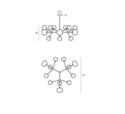 Lustre, NABILA-552.12, IP40, noir et laiton, Ø102cm, H40cm - Tooy