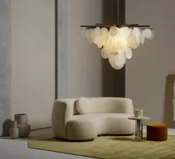 Lustre, Nimbus medium, bronze, verre opalin, Ø119cm, H75cm - CTO lighting