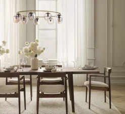 Lustre, Orb, gris fumé, laiton antique mat, Ø85cm, H18cm - Bolia