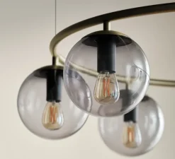 Lustre, Orb, gris fumé, laiton antique mat, Ø85cm, H18cm - Bolia