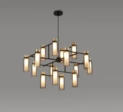 Lustre, OSMAN-560.16, noir et laiton, Ø95cm, H60cm - Tooy