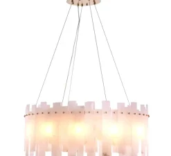 Lustre, Pizzorni, Albâtre, laiton antique, Ø85cm, H33cm - Eichholtz