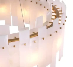 Lustre, Pizzorni, Albâtre, laiton antique, Ø85cm, H33cm - Eichholtz