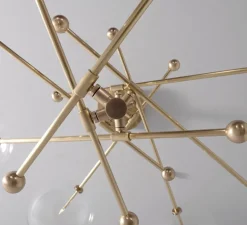 Lustre, Plafonnier, RD15, 8 bras, laiton bruni laqué, Ø200,3cm, H89,1-179,1cm - Schwung