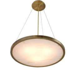 Lustre, Pullman, laiton brossé, albâtre, Ø70cm, H15cm - Eichholtz