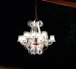 Lustre, RockCoco 12.0, transparent, rouge, IP44/IP55, LED, 2200K, 354lm, Ø 78 cm H67cm - Fatboy