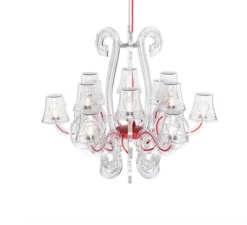 Lustre, RockCoco 12.0, transparent, rouge, IP44/IP55, LED, 2200K, 354lm, Ø 78 cm H67cm - Fatboy