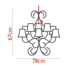 Lustre, RockCoco 12.0, transparent, rouge, IP44/IP55, LED, 2200K, 354lm, Ø 78 cm H67cm - Fatboy