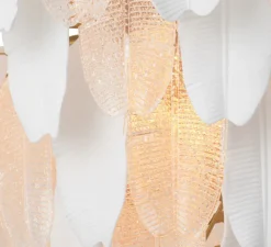 Lustre, Saint Lucia L, Verre texturé, blanc céramique, L81,5cm, H60cm - Eichholtz