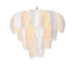 Lustre, Saint Lucia S, Verre texturé, blanc céramique, Ø60cm, H68cm - Eichholtz