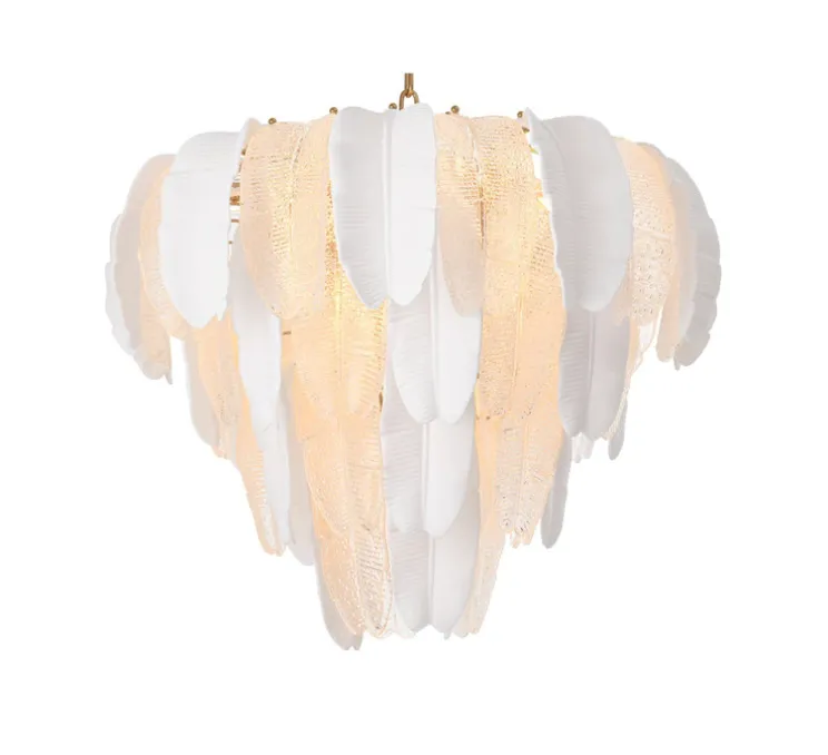 Lustre, Saint Lucia S, Verre texturé, blanc céramique, Ø60cm, H68cm - Eichholtz