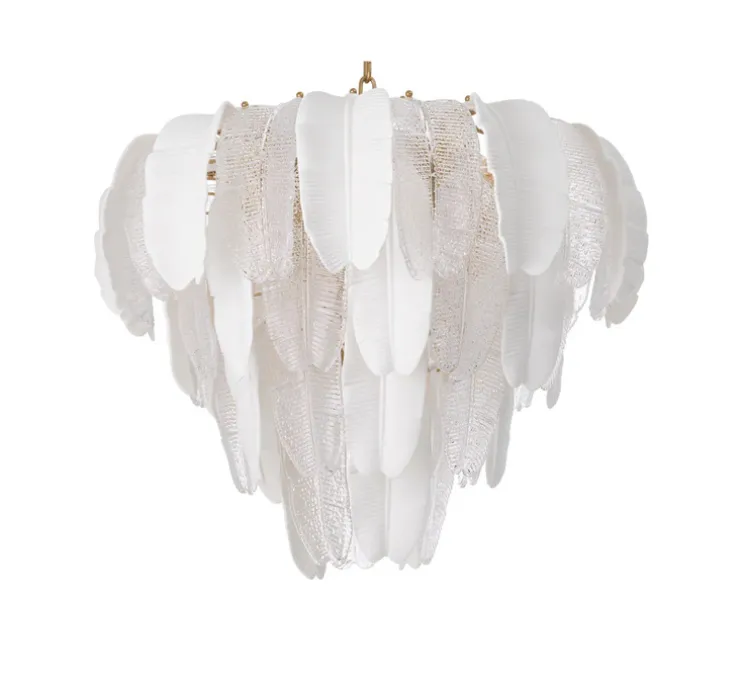 Lustre, Saint Lucia S, Verre texturé, blanc céramique, Ø60cm, H68cm - Eichholtz