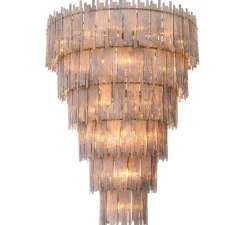 Lustre, Saint Roch XXL, verre fumé, laiton brossé, Ø116cm, H153cm - Eichholtz