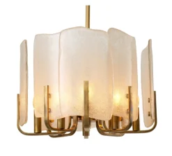 Lustre, Serrano, Verre, laiton vintage, L53cm, H42cm - Eichholtz