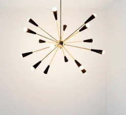Lustre, Sputnik, noir et or, Ø98,2cm, H210cm - Stilnovo
