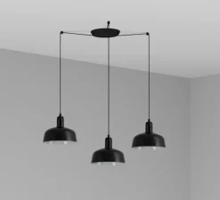 Lustre, Tatawin, 3 suspensions S, noir, 3*Ø18,4cm, H8,1cm - Faro