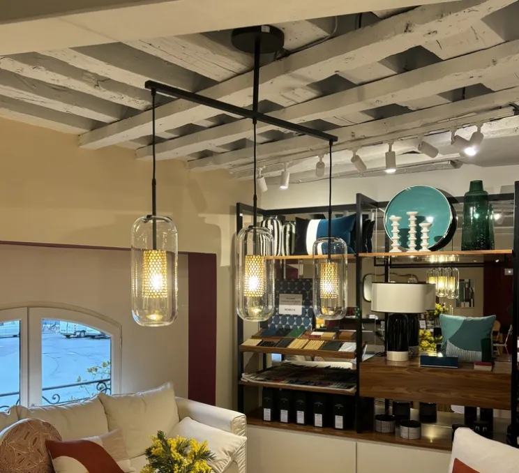 Lustre, Vadim Trio, noir, laiton, L104cm, H137cm - Sarah Lavoine