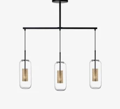 Lustre, Vadim Trio, noir, laiton, L104cm, H137cm - Sarah Lavoine