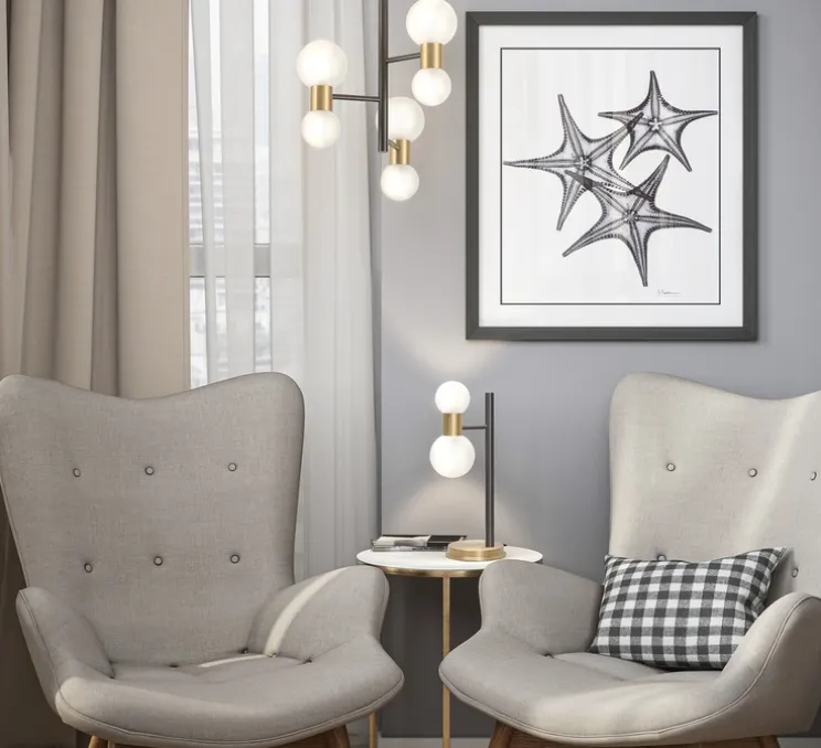 Lustre, Wool, laiton satiné, graphite satiné, Ø26cm, H44cm - Manufacture