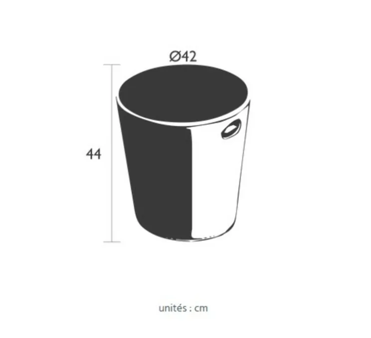Objet lumineux, INOUI TABOURET LUMINEUX, BLUETOOTH, carbone, 0LED, 3000-6000K, 250lm, L42cm, H44.9cm - FERMOB
