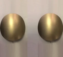 Pack Duo, 2 appliques murales, orientable, Ovo, doré, Ø24cm, P6,5cm - Faro