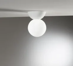 PACK DUO, Applique ou plafonnier plâtre, Vertbois, prêt à peindre, Suzanne, blanc, Ø10cm, H14cm - Nedgis