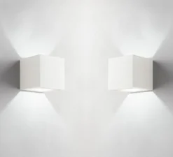 PACK DUO, Applique, Vertbois, plâtre, prêt à peindre, Charlotte, Square Simple, blanc, L11,5cm, H11,5cm - Nedgis