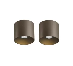 PACK DUO Plafonnier, Ray 1.0, bronze, Ø11,4cm, H10cm - Wever&Ducré