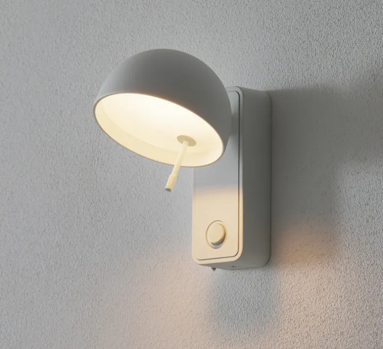 Panneau simple, Wallwood, droit, chêne + applique Beddy 01, blanc, pour tête de lit, 2700K, 475 lm, L40cm, H120cm - Studio Gazelles Editions