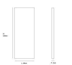 Panneau simple, Wallwood, droit, chêne + applique Beddy 01, blanc, pour tête de lit, 2700K, 475 lm, L40cm, H120cm - Studio Gazelles Editions