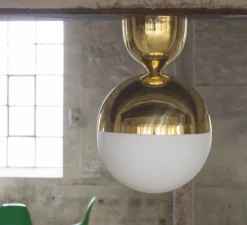 Plafonnier, 01, laiton, Ø25cm, H37,5cm - Magic Circus Editions