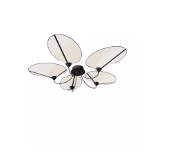 Plafonnier, 5 Moyen Shield, blanc & noir, L140cm, H26cm - DesignHeure