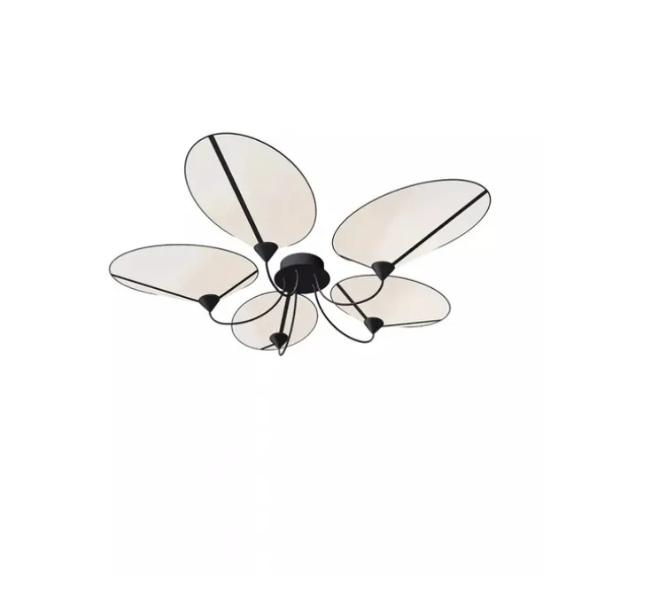 Plafonnier, 5 Moyen Shield, blanc & noir, L140cm, H26cm - DesignHeure