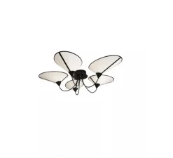 Plafonnier, 5 Petit Shield, blanc & noir, L116cm, H22cm - DesignHeure