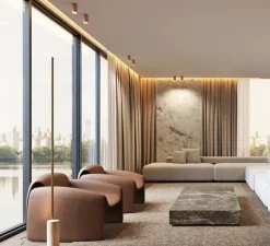 Plafonnier, 432 Ways, terracotta, collerette blanche, IP40, LED, dim, 2700K, 753 lm, Ø6cm, H11cm - Panzeri