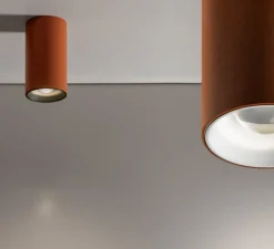 Plafonnier, 432 Ways, terracotta, collerette blanche, IP40, LED, dim, 2700K, 753 lm, Ø6cm, H11cm - Panzeri