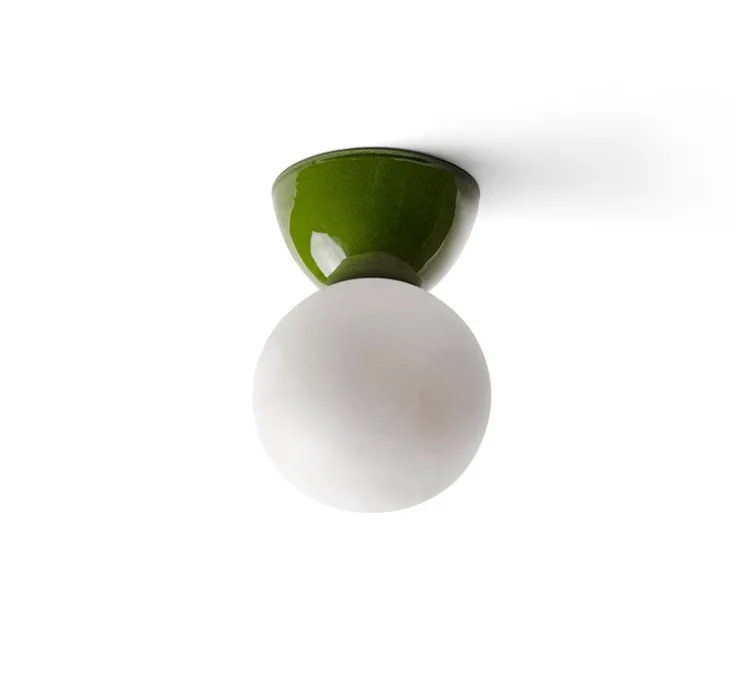 Plafonnier, Abisal PL Mini, albâtre, vert, Ø12cm, H18cm - Luxcambra