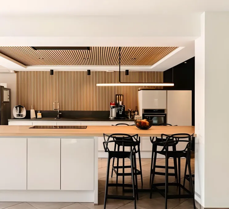 Plafonnier, Ambrosia 120, +60cm, noir, LED, 2700K, 1500lm, L120cm, H86,6cm - Marset