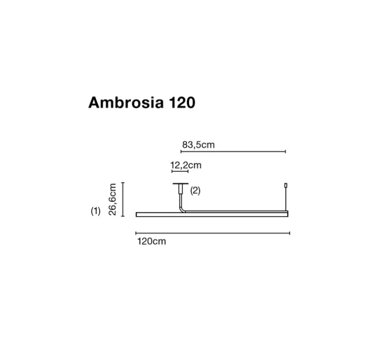Plafonnier, Ambrosia 120, or mat, LED, 3000K, 2256 lm, L120cm, H26,6cm - Marset