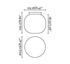 Plafonnier, Amelia, blanc, IP44, Ø21,5cm, H22,5cm - Faro