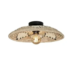 Plafonnier, Andros, naturel, blanc, Ø45cm, H8cm - Good&Mojo