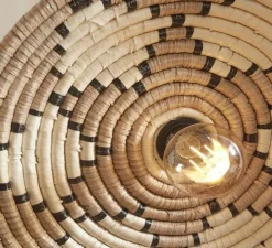 Plafonnier, Andros, naturel, blanc, Ø45cm, H8cm - Good&Mojo