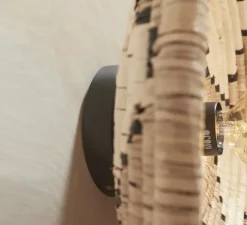 Plafonnier, Andros, naturel, blanc, Ø45cm, H8cm - Good&Mojo